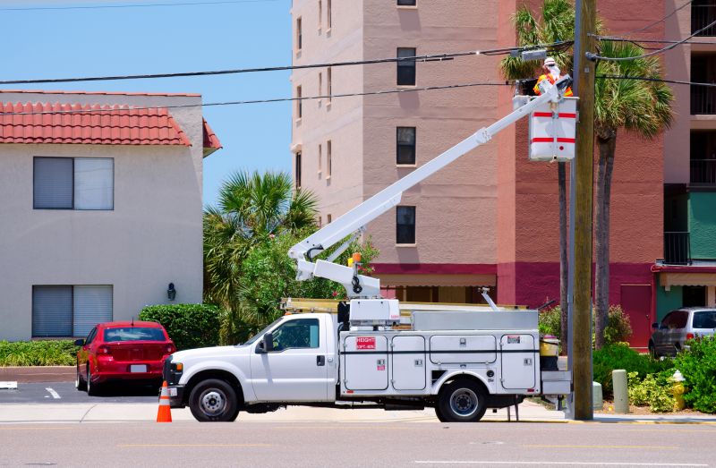 Safely lifts workers to high areas.